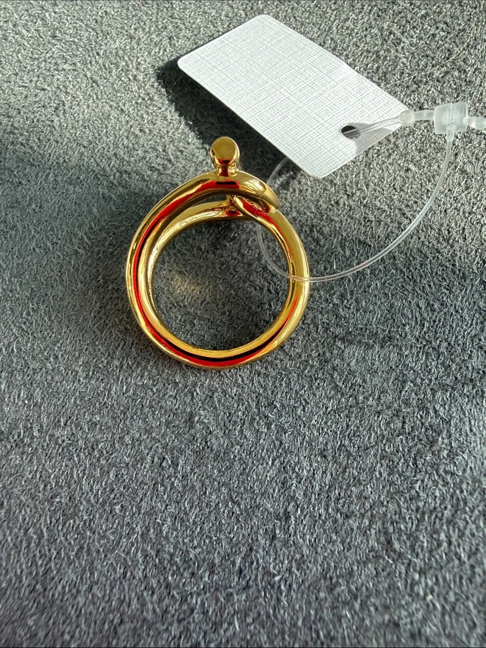 Polished Gold Toggle Knot Ring for Women